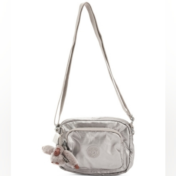 Kipling Handbags - Kipling Hubei Metallic Beige Crossbody Bag